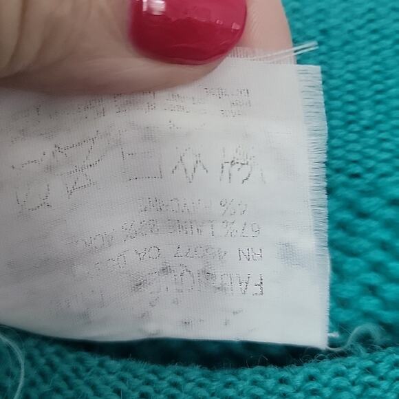 Vintage 1980s Esprit Teal Crewneck Oversize Sweater, S - Picture 4 of 7